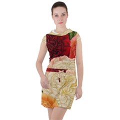 Vintage Carnation Flowers Drawstring Hooded Dress by snowwhitegirl