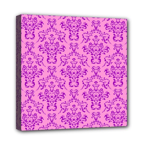 Victorian Paisley Pink Mini Canvas 8  X 8  (stretched) by snowwhitegirl