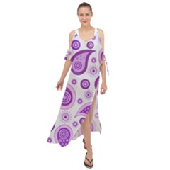 Retro Paisley Purple Maxi Chiffon Cover Up Dress by snowwhitegirl