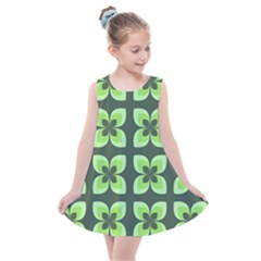 Retro Flower Green Kids  Summer Dress by snowwhitegirl