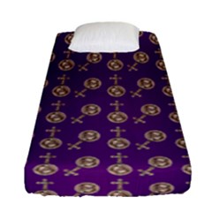 Victorian Crosses Purple Fitted Sheet (single Size) by snowwhitegirl