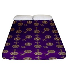 Victorian Crosses Purple Fitted Sheet (king Size) by snowwhitegirl