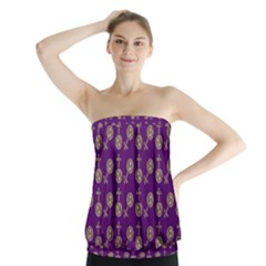 Victorian Crosses Purple Strapless Top by snowwhitegirl