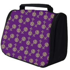 Victorian Crosses Purple Full Print Travel Pouch (big) by snowwhitegirl