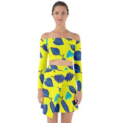 Leaves Leaf Off Shoulder Top With Skirt Set by Mariart