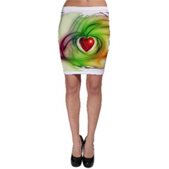 Heart Love Luck Abstract Bodycon Skirt by Pakrebo