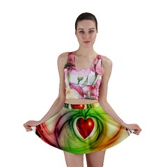 Heart Love Luck Abstract Mini Skirt by Pakrebo