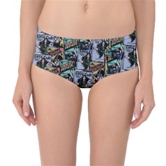 Comic Books Pattern Mid-waist Bikini Bottoms by snowwhitegirl