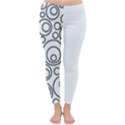 Abstract Black On White Circles Design Classic Winter Leggings View1