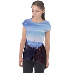 Planet Discover Fantasy World Cap Sleeve High Low Top by Pakrebo