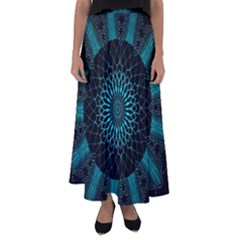 Ornament District Turquoise Flared Maxi Skirt by Pakrebo