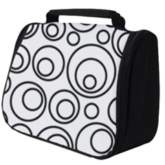 Abstract Black On White Circles Design White Full Print Travel Pouch (big) by LoolyElzayat