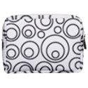 Abstract Black On White Circles Design White Make Up Pouch (Medium) View2