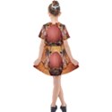 Wonderful Steampunk Easter Egg With Flowers Kids  Short Sleeve Shirt Dress View2