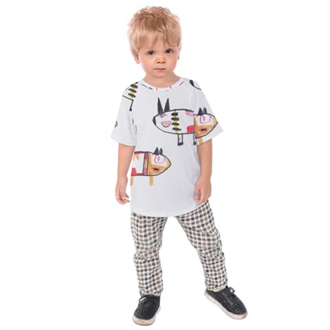 Children Children Drawing Flock Kids  Raglan Tee by Pakrebo