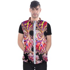 Fractals Colorful Pattern Men s Puffer Vest by Pakrebo