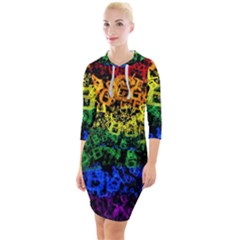 Lgbt Pride Rainbow Gay Lesbian Quarter Sleeve Hood Bodycon Dress by Pakrebo