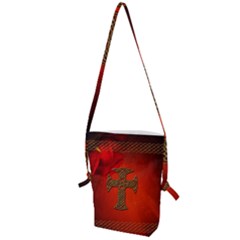 Wonderful Celtic Cross On Vintage Background Folding Shoulder Bag by FantasyWorld7