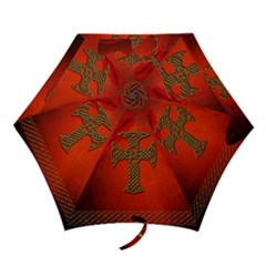 Wonderful Celtic Cross On Vintage Background Mini Folding Umbrellas by FantasyWorld7