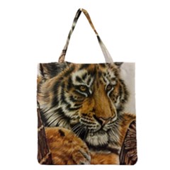 Tiger Cub  Grocery Tote Bag by ArtByThree