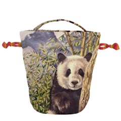 Panda Drawstring Bucket Bag by ArtByThree