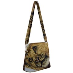 Lion Cub Zipper Messenger Bag by ArtByThree