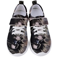 Angry Lion Digital Art Hd Women s Velcro Strap Shoes by Sudhe