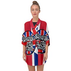 Punk Not Dead Music Rock Uk United Kingdom Flag Half Sleeve Chiffon Kimono by Sudhe