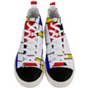 Bauhouse Mondrian Style Men s Mid-Top Canvas Sneakers View1