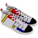 Bauhouse Mondrian Style Men s Mid-Top Canvas Sneakers View3