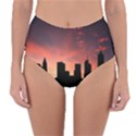 Skyline Panoramic City Architecture Reversible High-Waist Bikini Bottoms View1