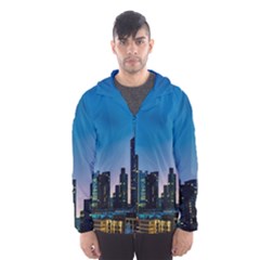 Frankfurt Germany Panorama City Hooded Windbreaker (men) by Sudhe