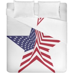 A Star With An American Flag Pattern Duvet Cover Double Side (california King Size) by Sudhe