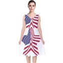 A Star With An American Flag Pattern V-Neck Midi Sleeveless Dress  View1