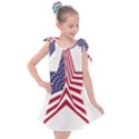 A Star With An American Flag Pattern Kids  Tie Up Tunic Dress View1