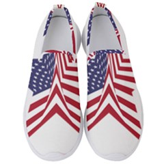 A Star With An American Flag Pattern Men s Slip On Sneakers by Sudhe