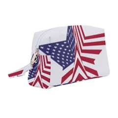 A Star With An American Flag Pattern Wristlet Pouch Bag (medium) by Sudhe