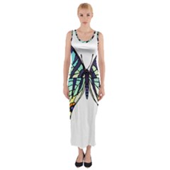 A Colorful Butterfly Fitted Maxi Dress by Sudhe