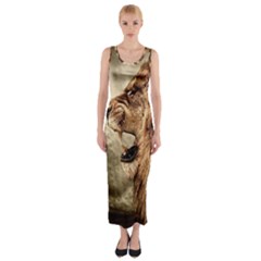 Roaring Lion Fitted Maxi Dress by Sudhe