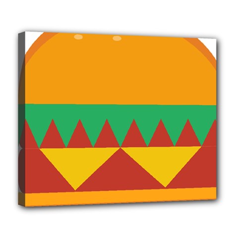 Burger Bread Food Cheese Vegetable Deluxe Canvas 24  X 20  (stretched) by Sudhe