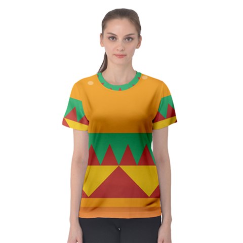 Burger Bread Food Cheese Vegetable Women s Sport Mesh Tee by Sudhe