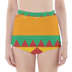 Burger Bread Food Cheese Vegetable High-waisted Bikini Bottoms by Sudhe