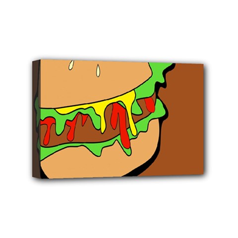 Burger Double Mini Canvas 6  X 4  (stretched) by Sudhe