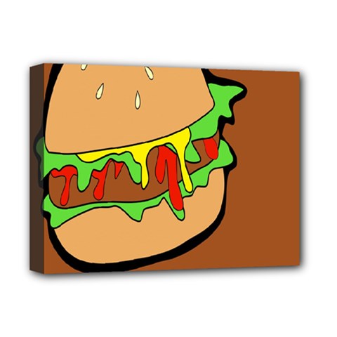 Burger Double Deluxe Canvas 16  X 12  (stretched)  by Sudhe