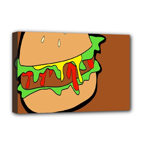 Burger Double Deluxe Canvas 18  X 12  (stretched) by Sudhe