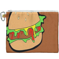 Burger Double Canvas Cosmetic Bag (xxxl) by Sudhe