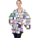 Color Tiles Abstract Mosaic Background Velvet Kimono Robe View1