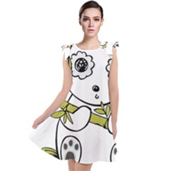 Panda China Chinese Furry Tie Up Tunic Dress by Sudhe