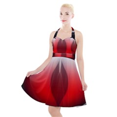 Red Eye Halter Party Swing Dress  by Sudhe