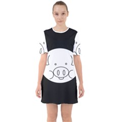 Pig Logo Sixties Short Sleeve Mini Dress by Sudhe